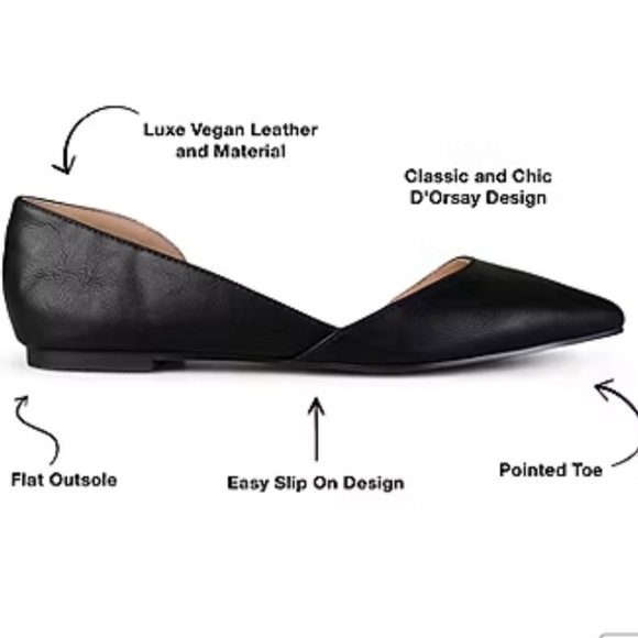 Journee Collection Cortni Black Flats 11 WIDE! - Picture 5 of 7